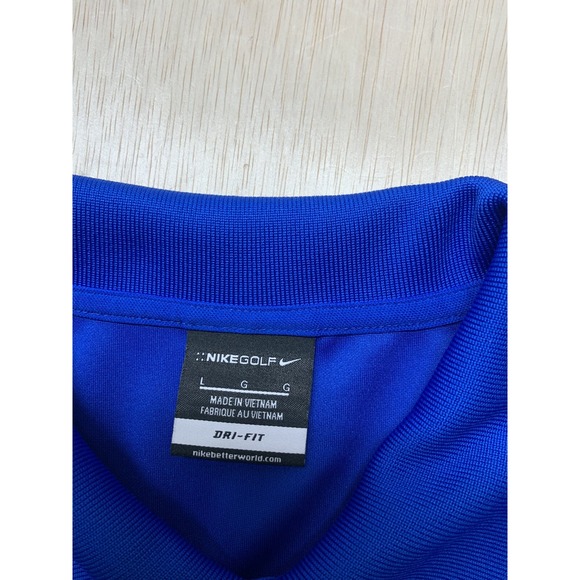 Nike Dri-Fit Mens Royal Blue Short Sleeve Collared Golf Polo T Shirt Size Large - Picture 1 of 6